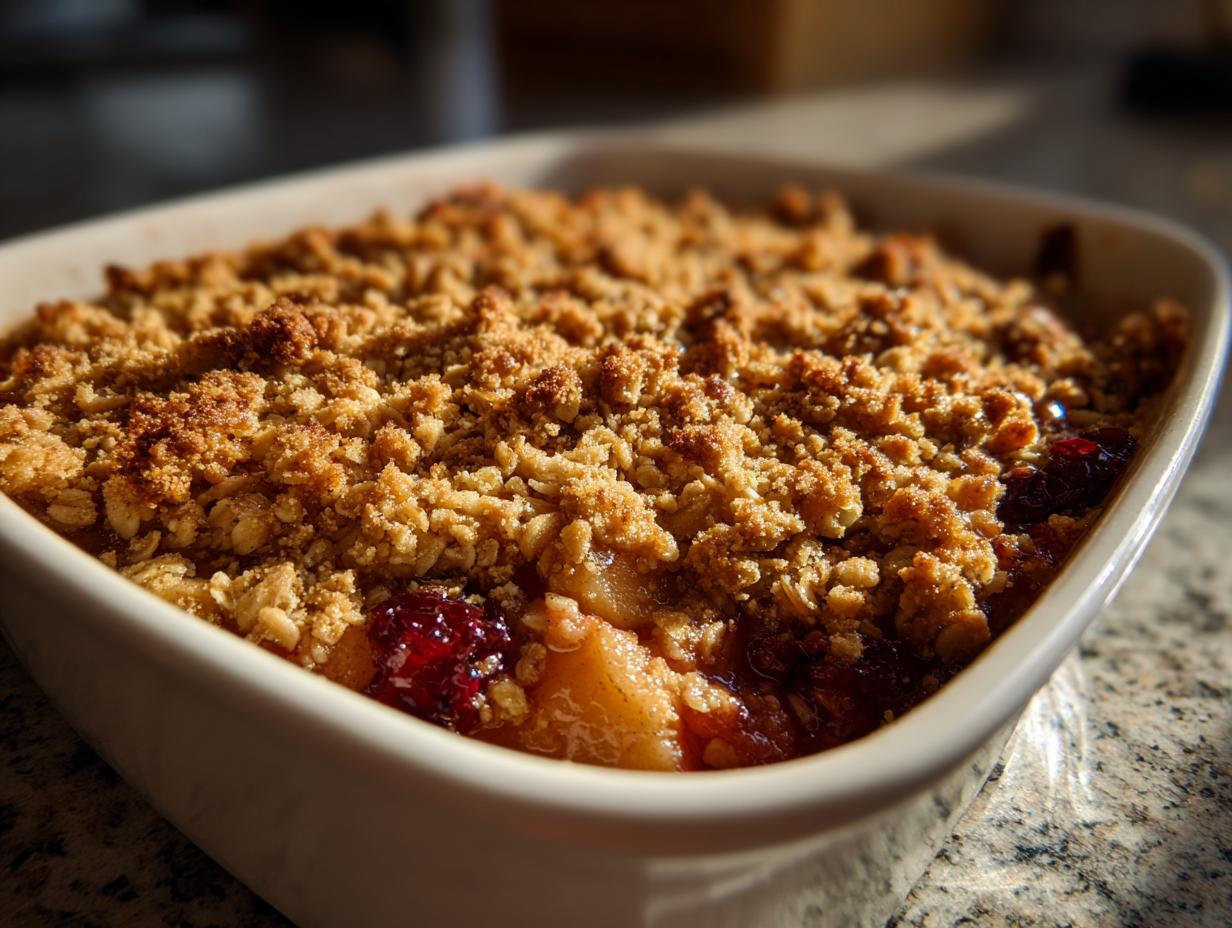 Apple cranberry crisp dessert