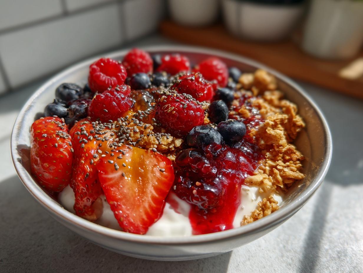 Berry compote breakfast bowls