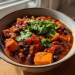 Black bean sweet potato chili