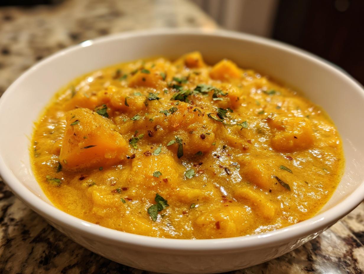 Butternut squash lentil curry