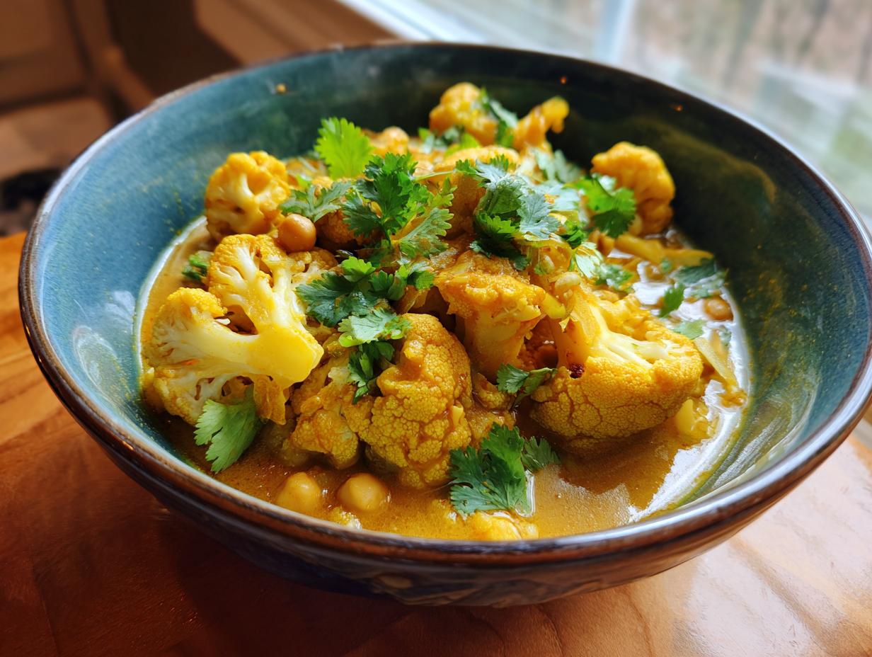 Cauliflower and chickpea curry