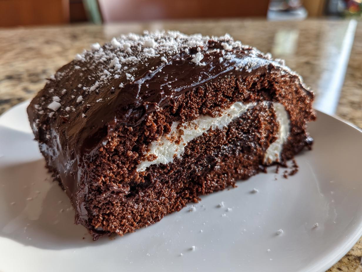 Chocolate yule log cake vegan