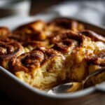 Cinnamon roll bread pudding