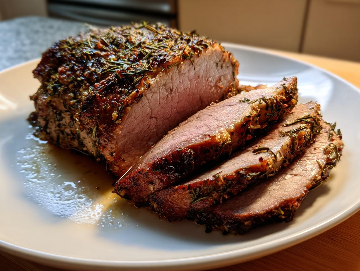 Classic roast beef with herbs
