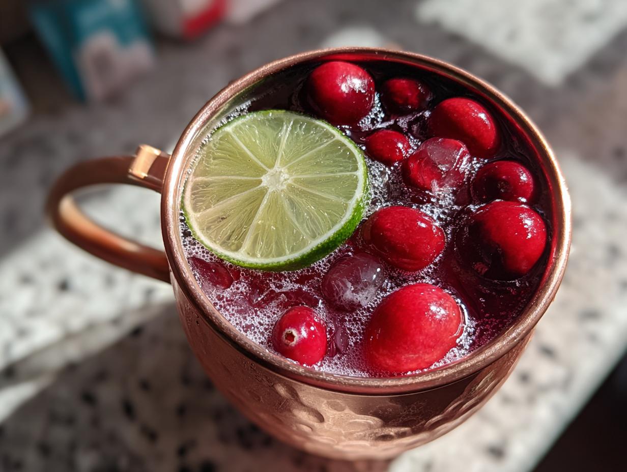 Cranberry Moscow mule mocktail