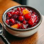 Cranberry pear compote breakfast