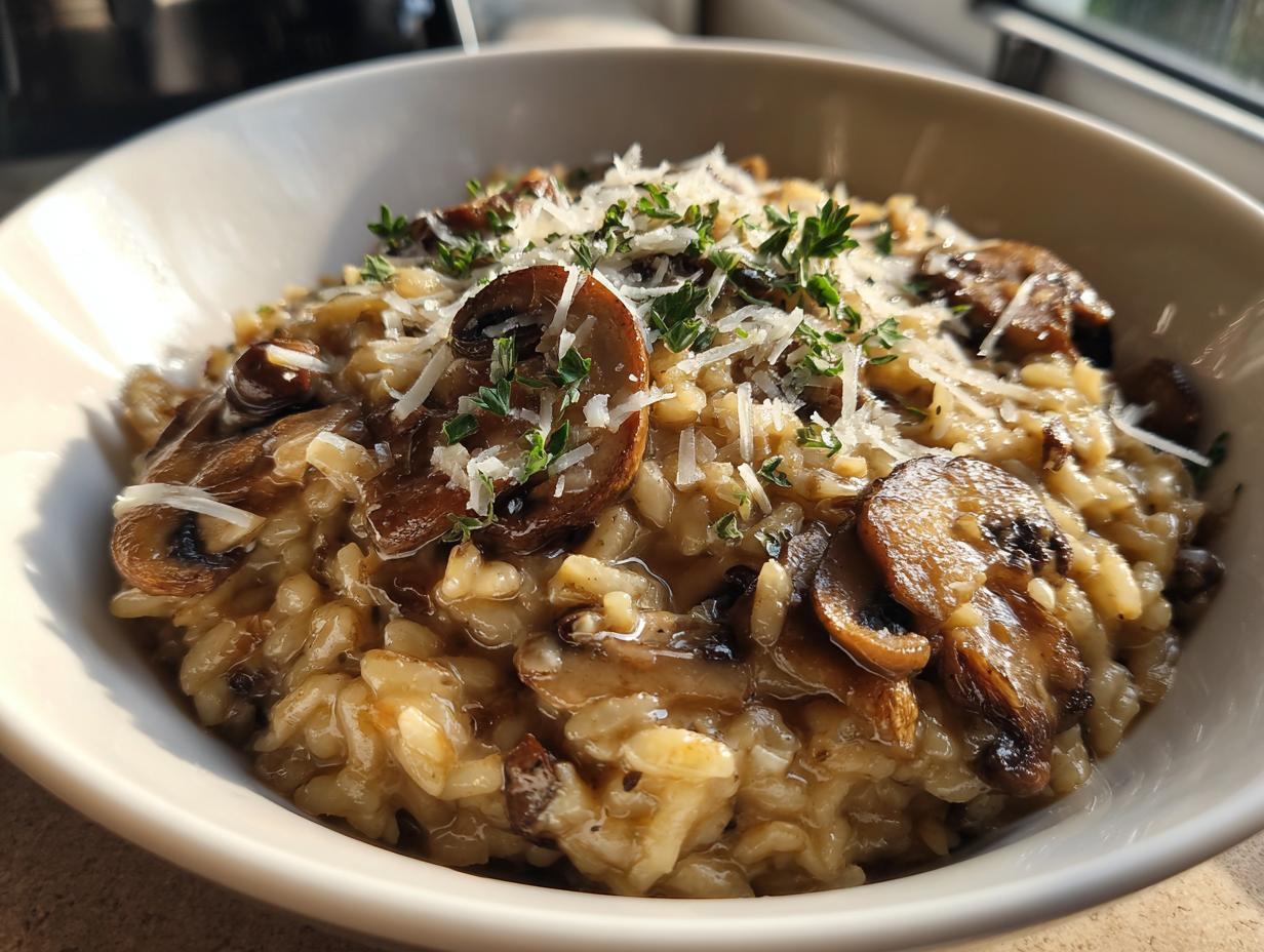 Creamy mushroom risotto