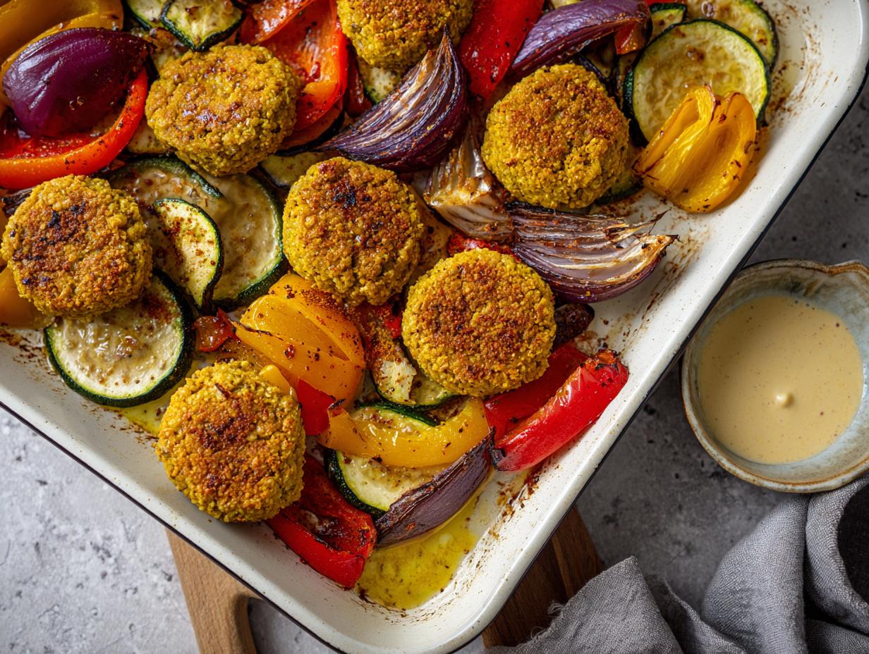Falafel tray bake