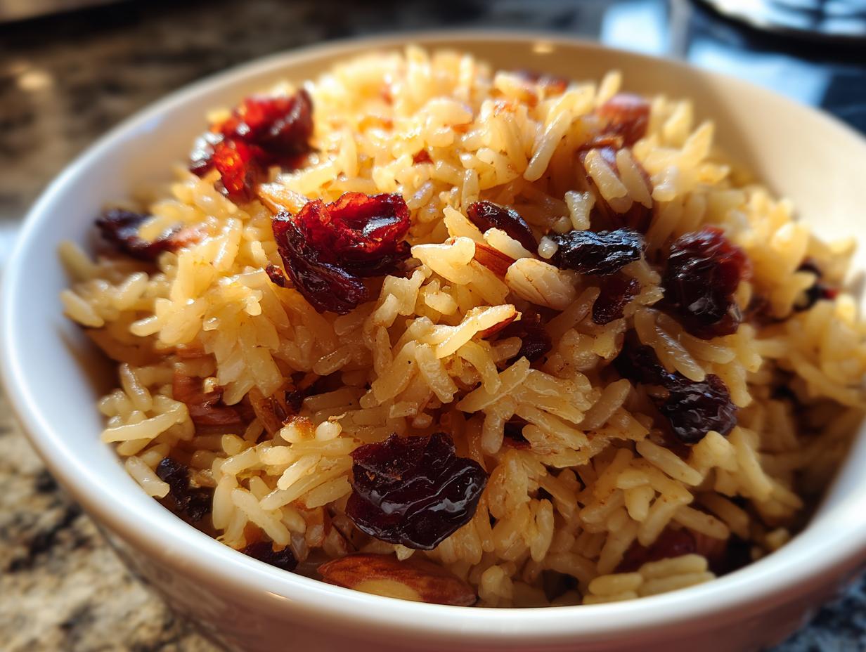 Festive cranberry rice pilaf