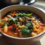 Hearty minestrone soup vegan