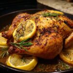 Lemon rosemary roasted whole chicken
