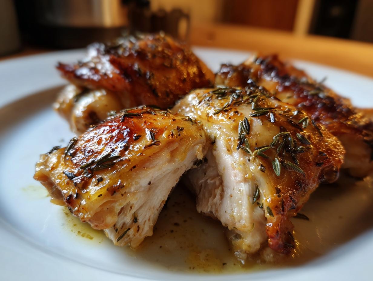 Lemon thyme baked chicken thighs
