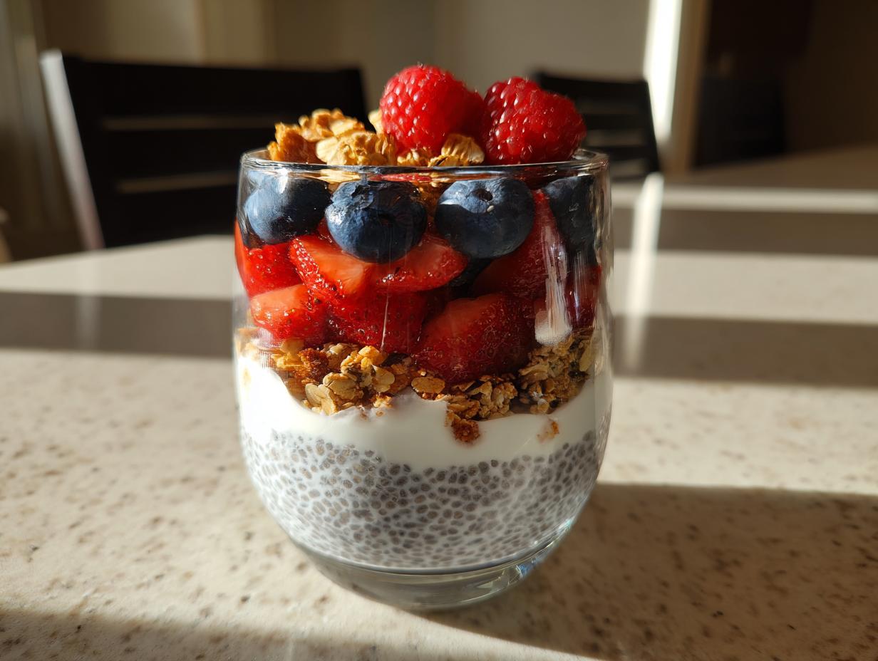 Mixed berry chia parfait
