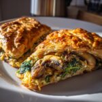 Mushroom and spinach puff pastry