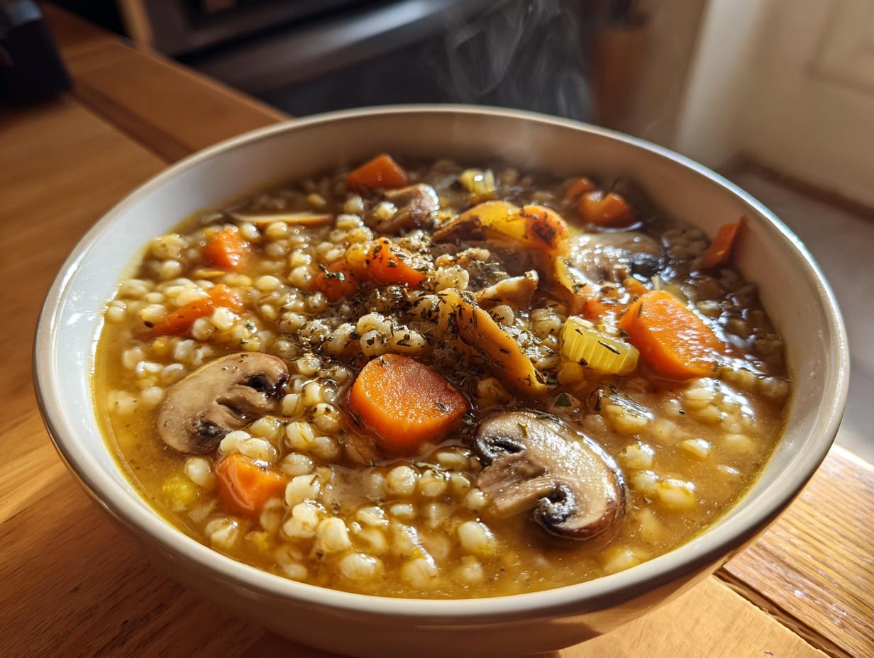 Mushroom barley soup