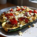 Quinoa stuffed zucchini boats