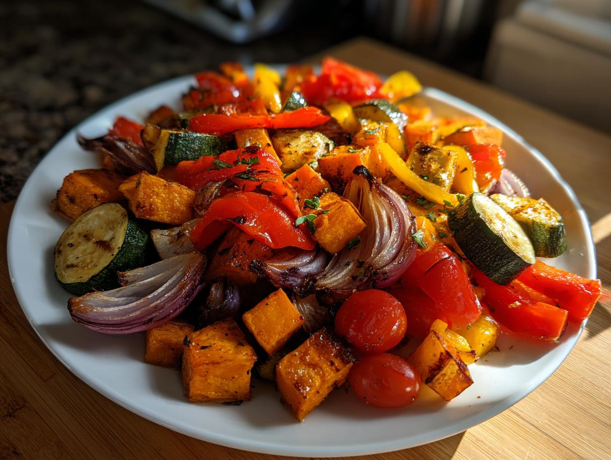 Rainbow roasted vegetable platter