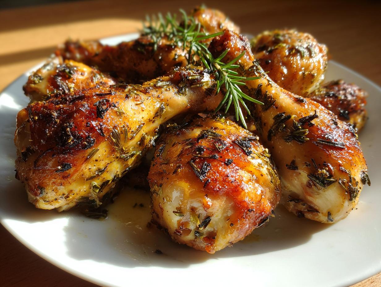 Roasted garlic herb chicken legs
