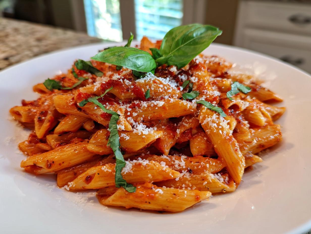 Roasted red pepper pasta