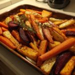 Roasted root vegetables tray