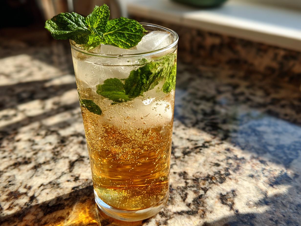 Sparkling ginger pear mocktail