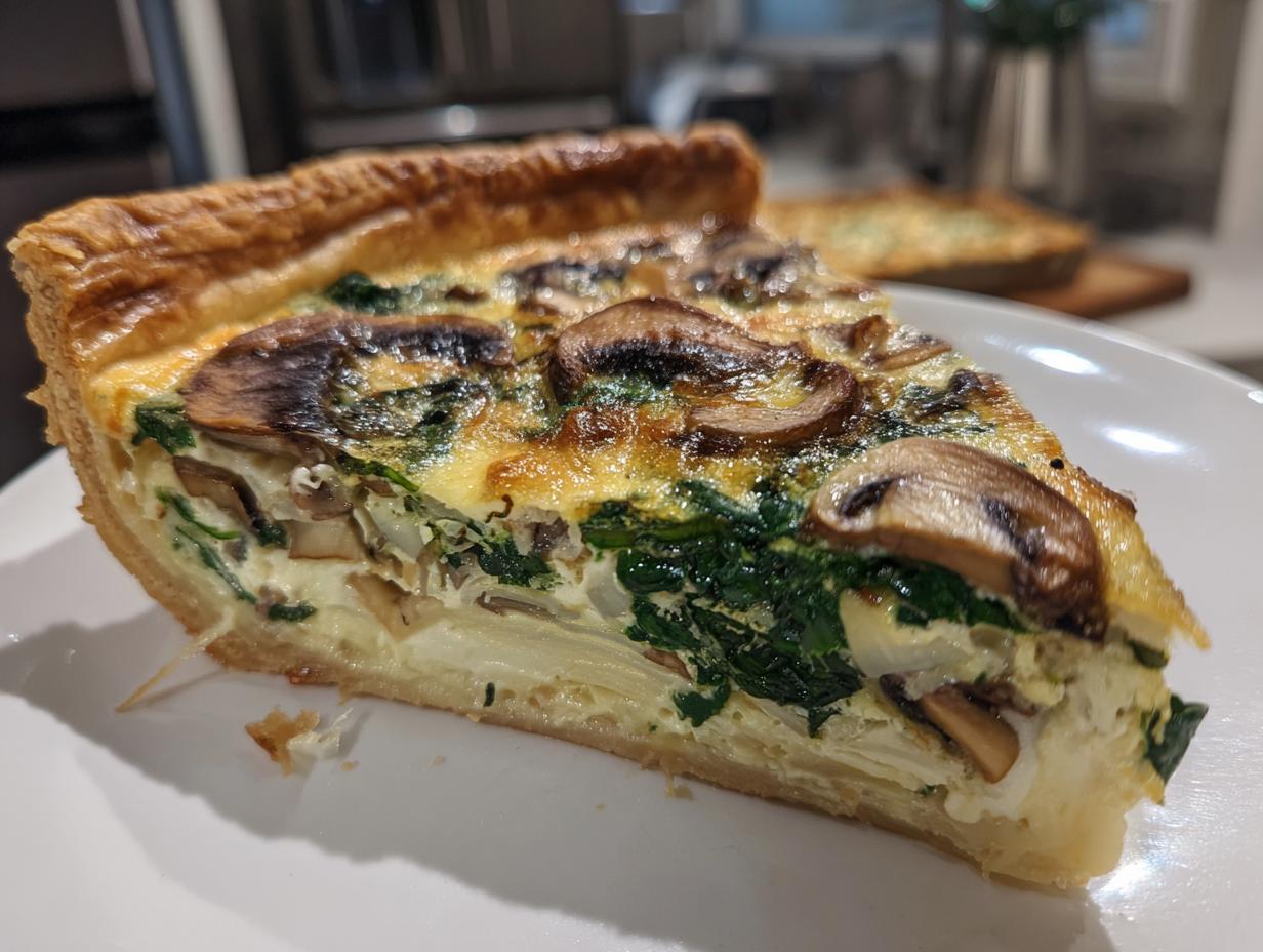 Spinach and mushroom quiche dairy-free