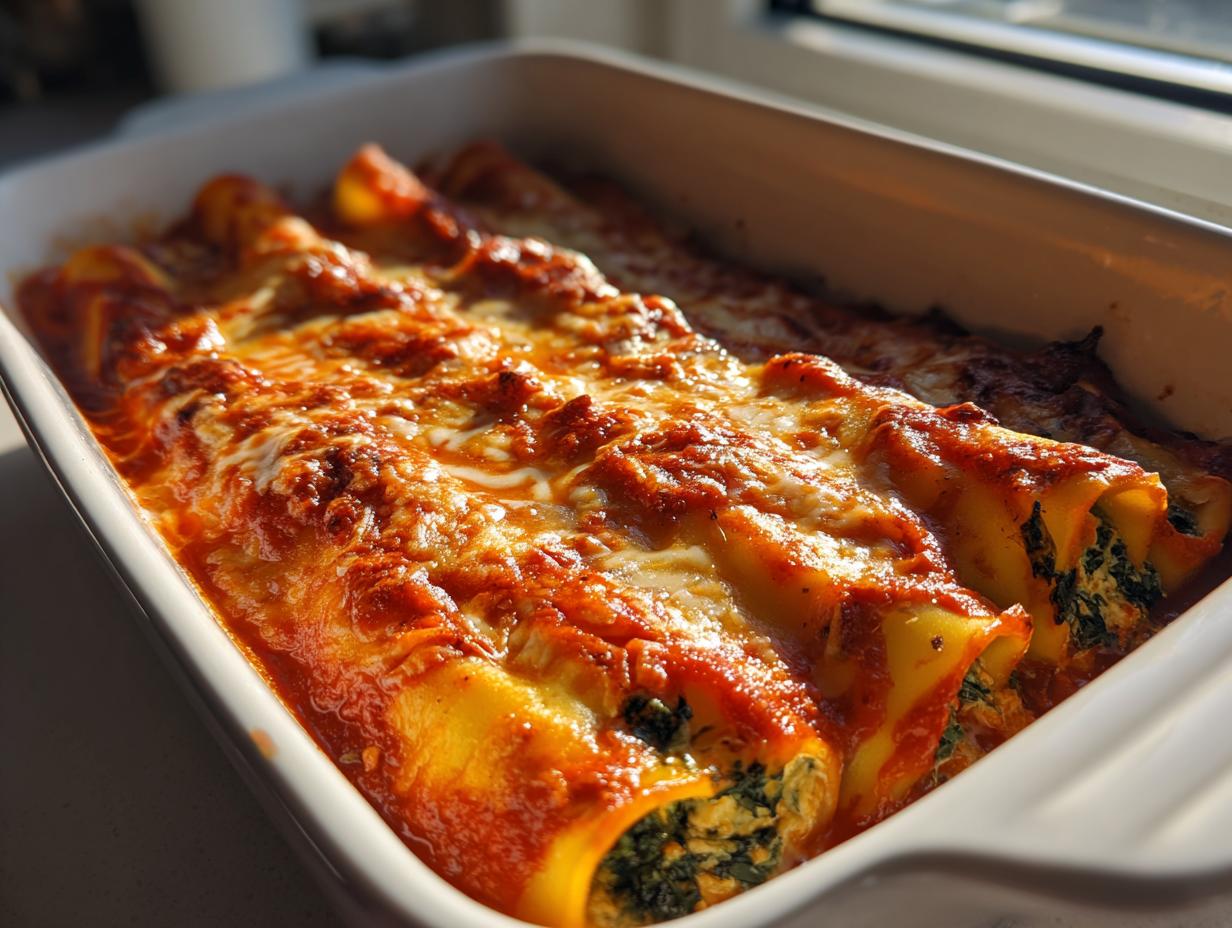 Spinach and ricotta cannelloni