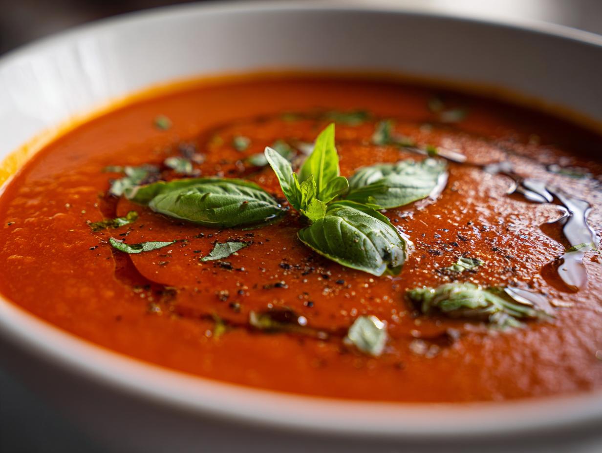 Tomato basil soup roasted