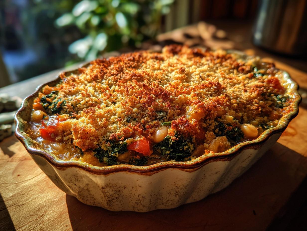 Tuscan bean and kale bake