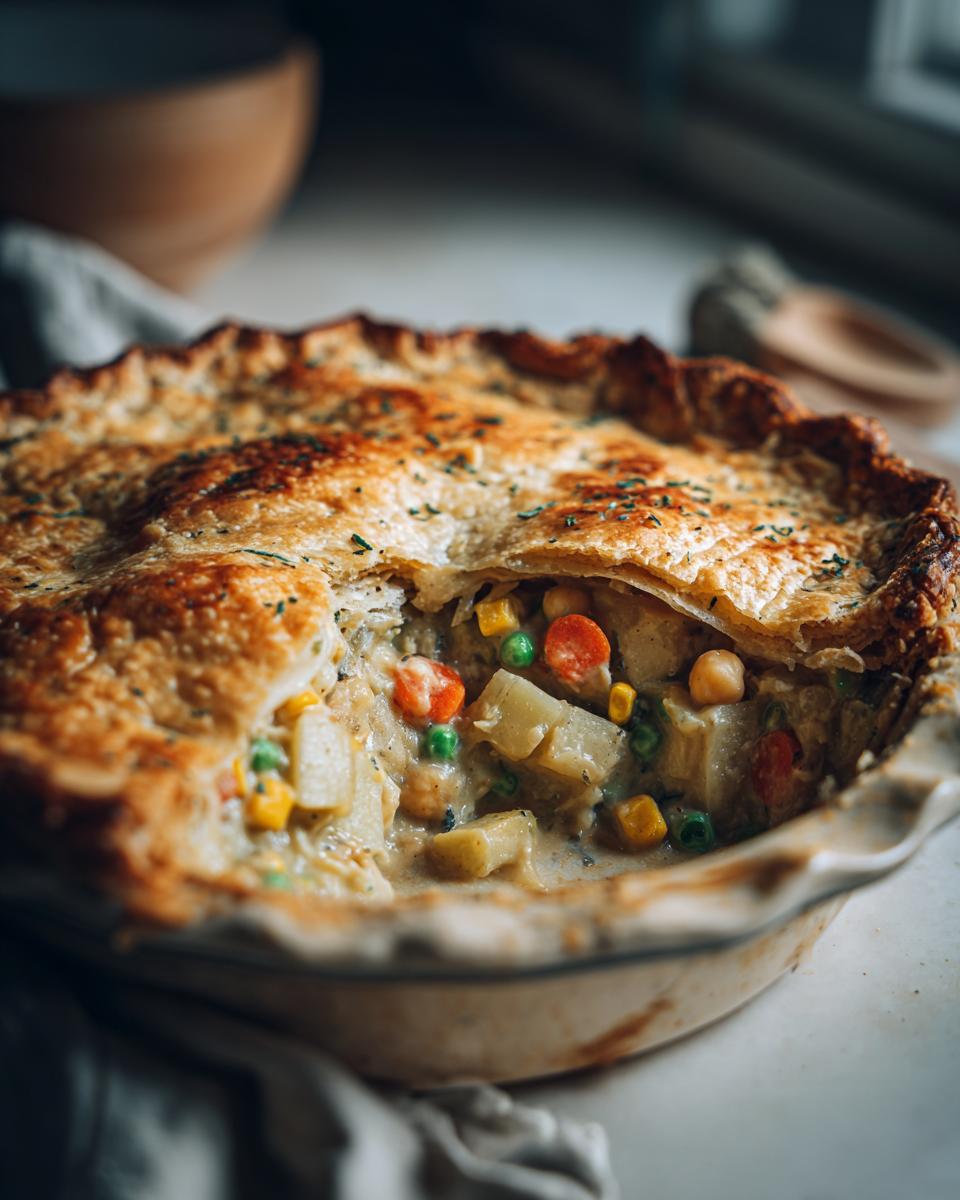 Vegan chickpea pot pie - detail 1