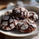 Vegan chocolate crinkle cookies