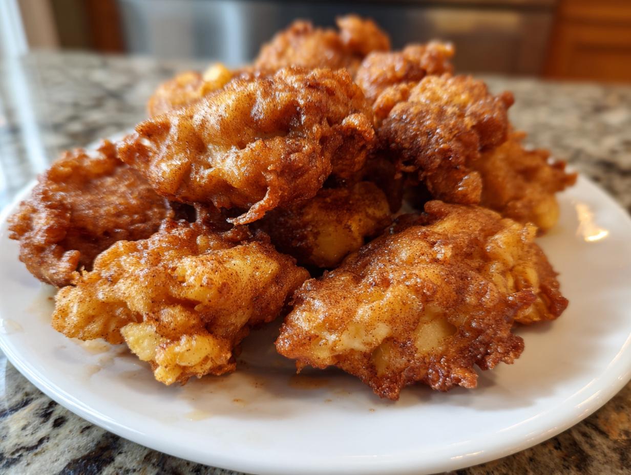 Vegan cinnamon apple fritters