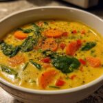 Vegan coconut curry soup