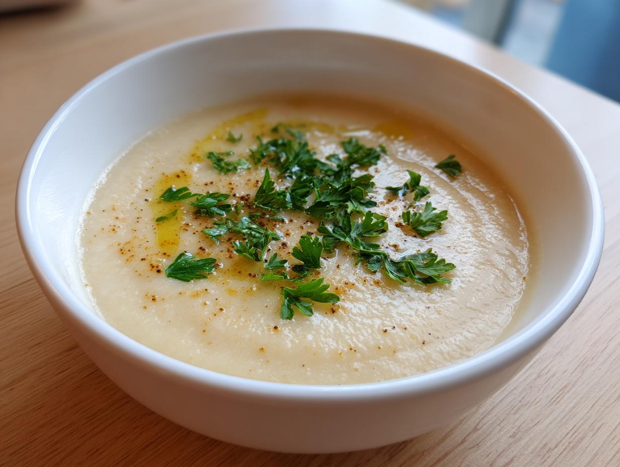 Vegan creamy cauliflower soup