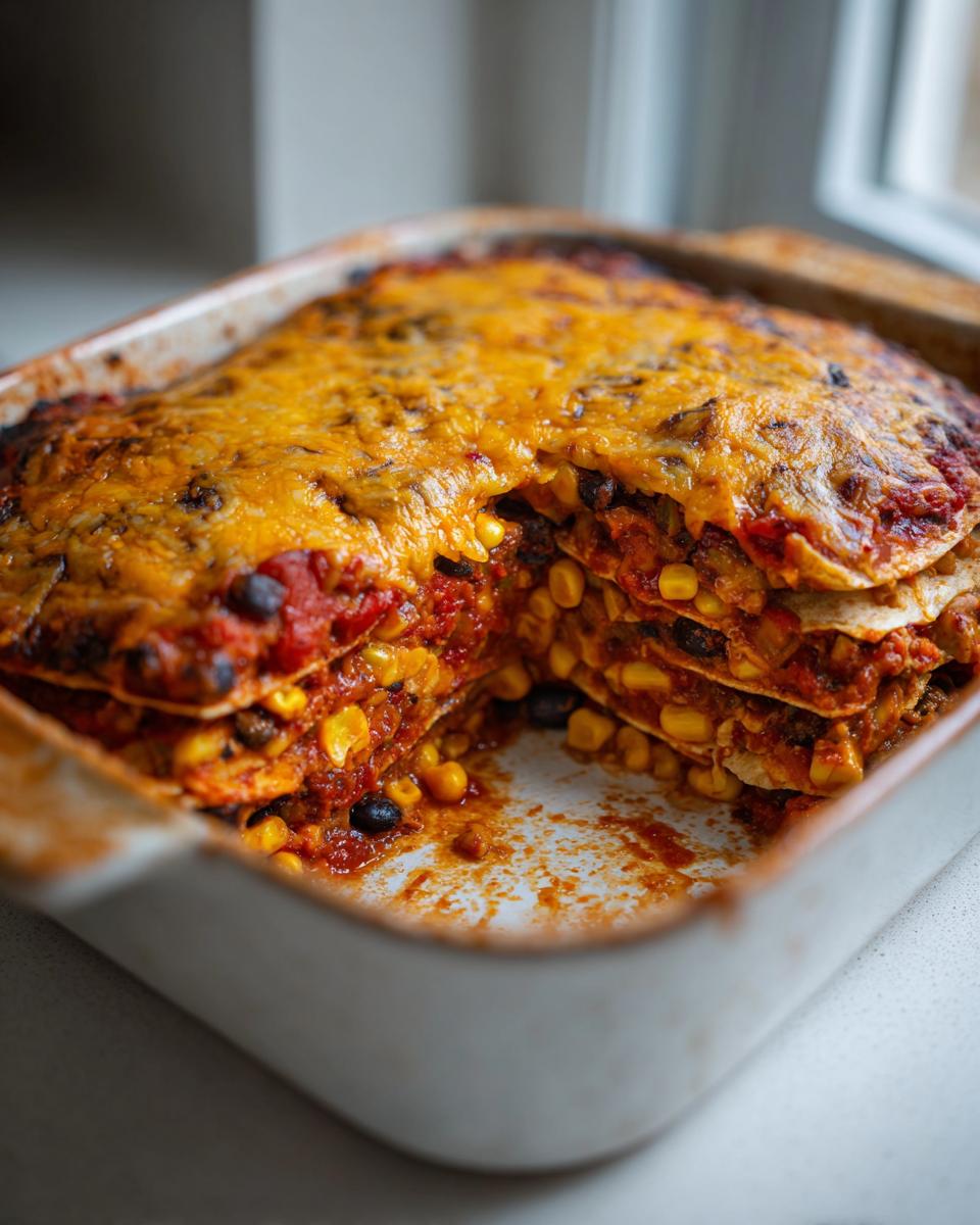 Vegan enchilada bake