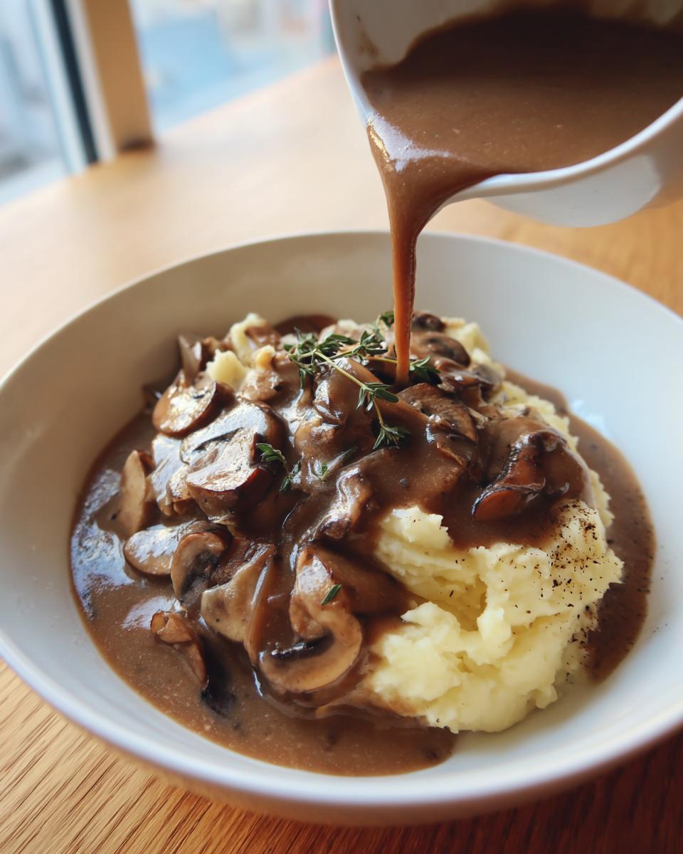 Vegan gravy mushroom - detail 1