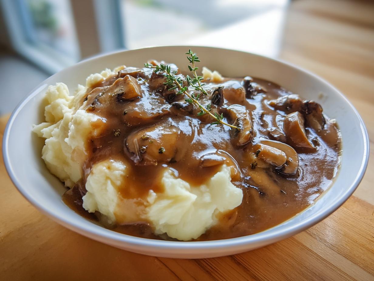 Vegan gravy mushroom