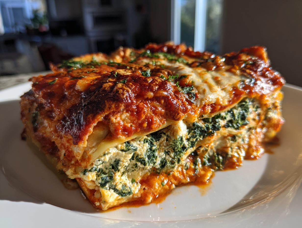 Vegan lasagna spinach ricotta