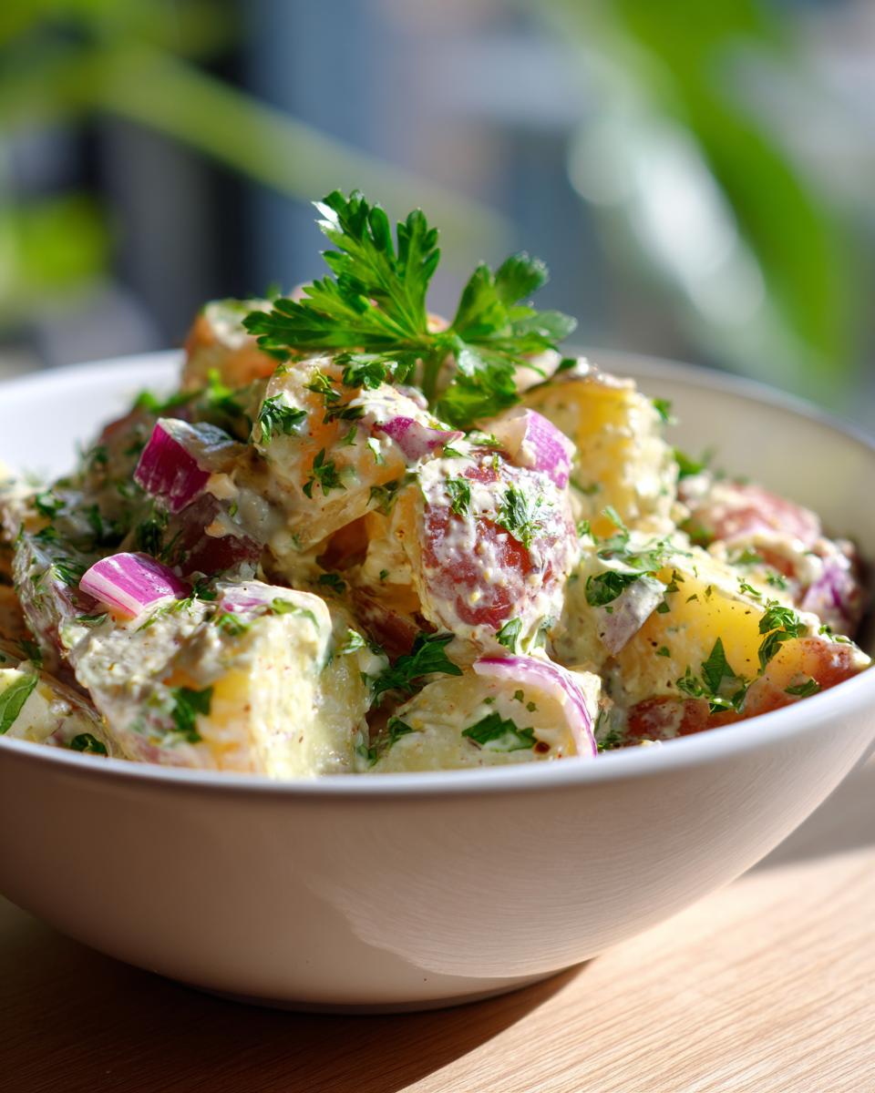 Vegan potato salad winter - detail 1