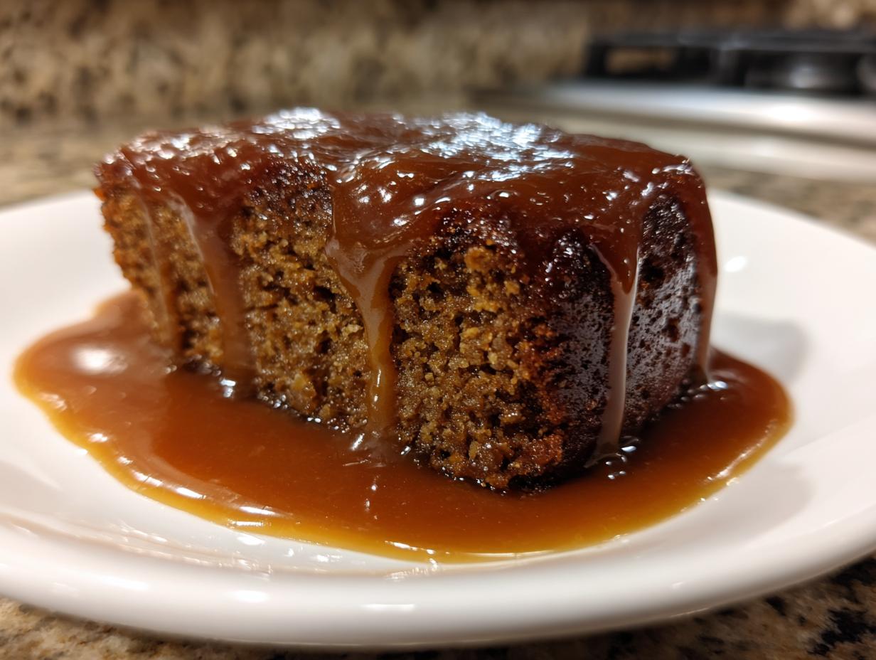 Vegan sticky toffee pudding