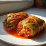 Vegan stuffed cabbage rolls