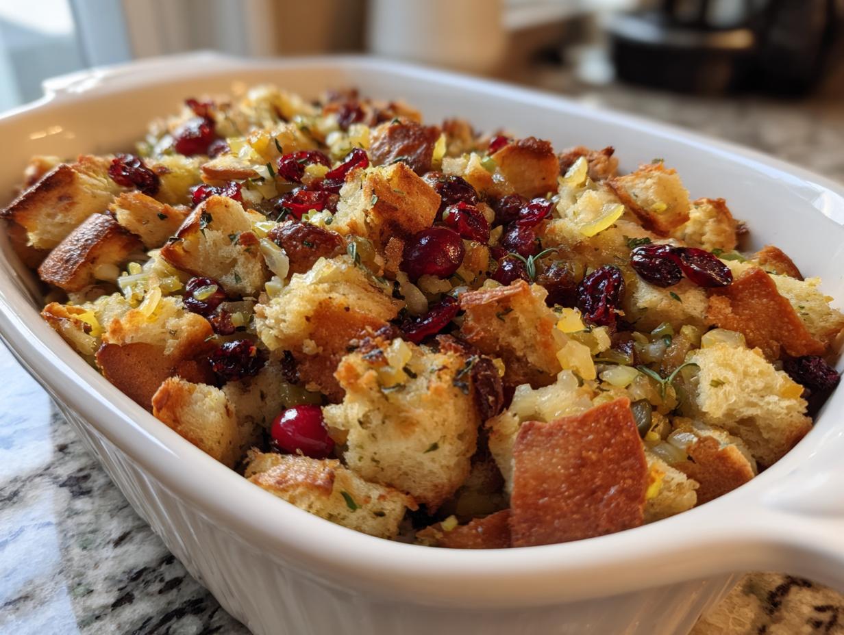 Vegan stuffing with cranberries