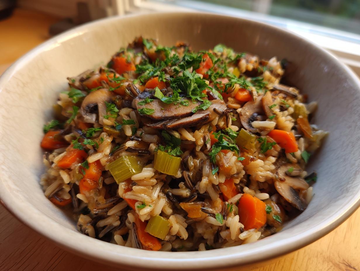 Vegan wild rice pilaf