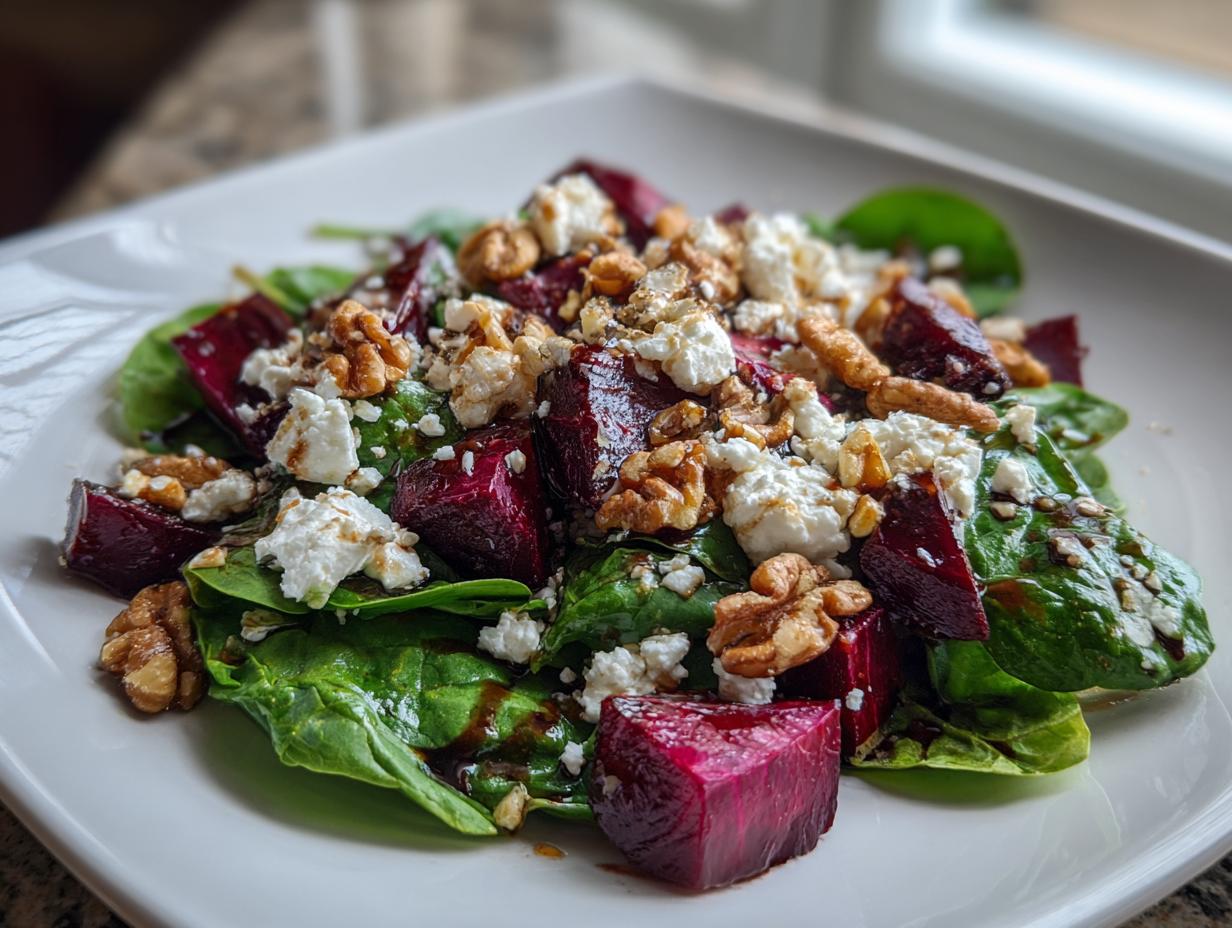 Warm winter beet salad
