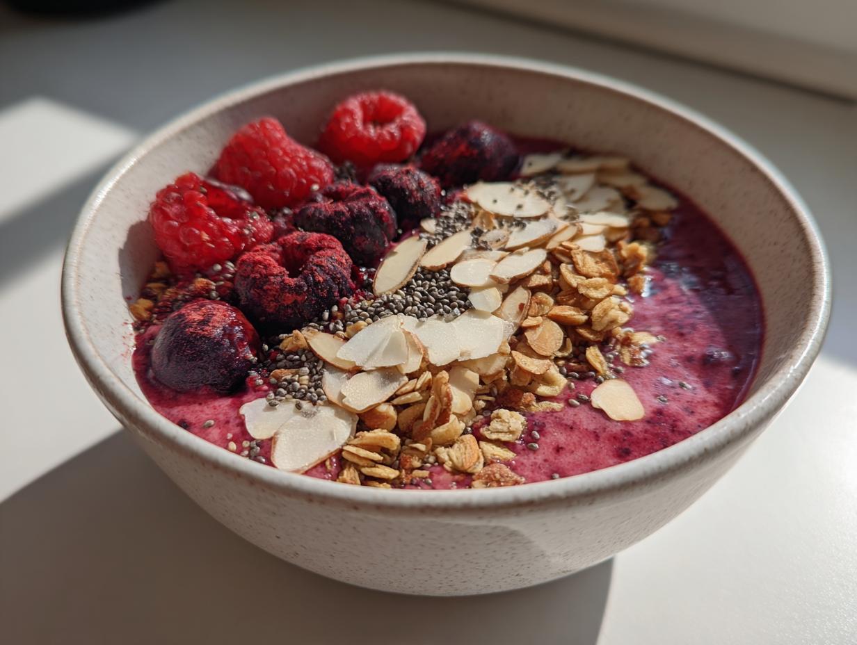 Winter berry smoothie bowl