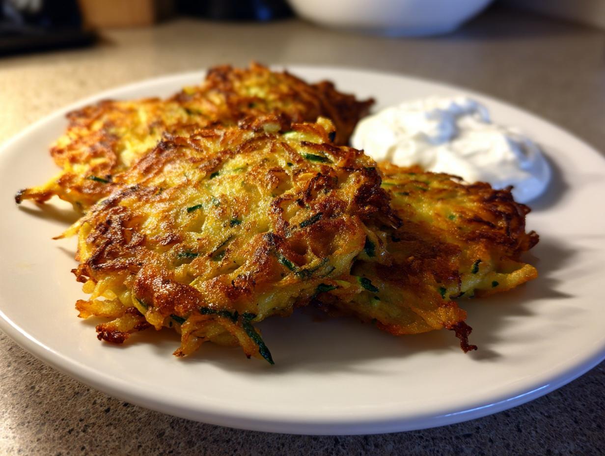 Zucchini potato latkes