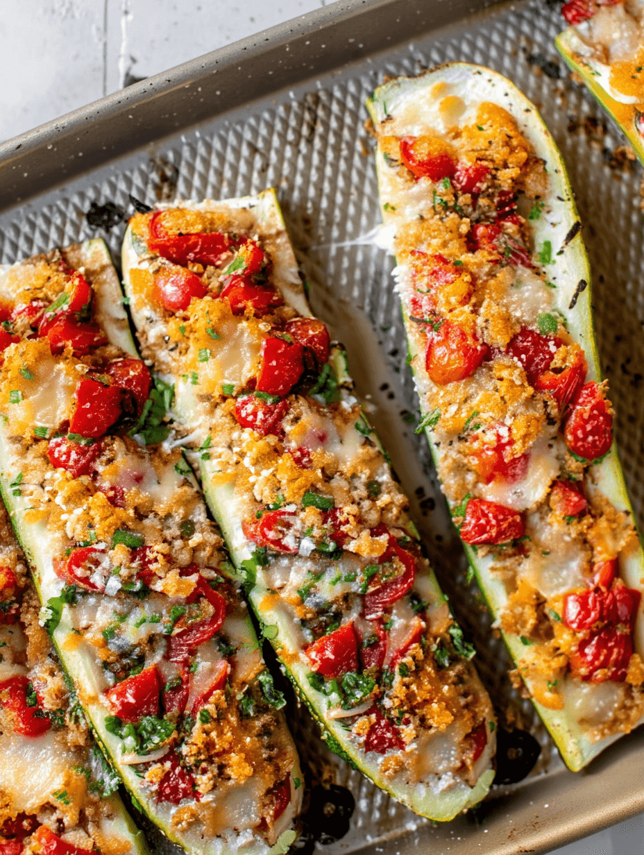 Quinoa Stuffed Zucchini Boats