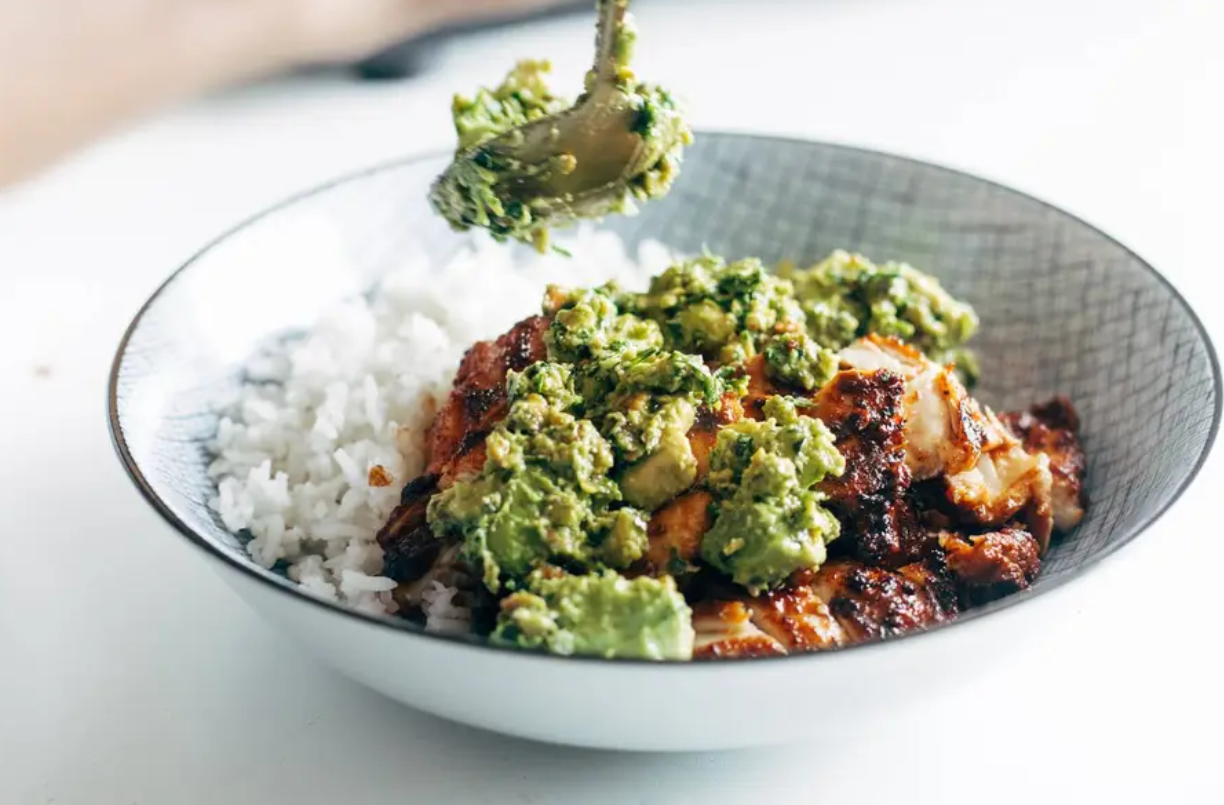 Chipotle Chicken with Chunky Pistachio Sauce